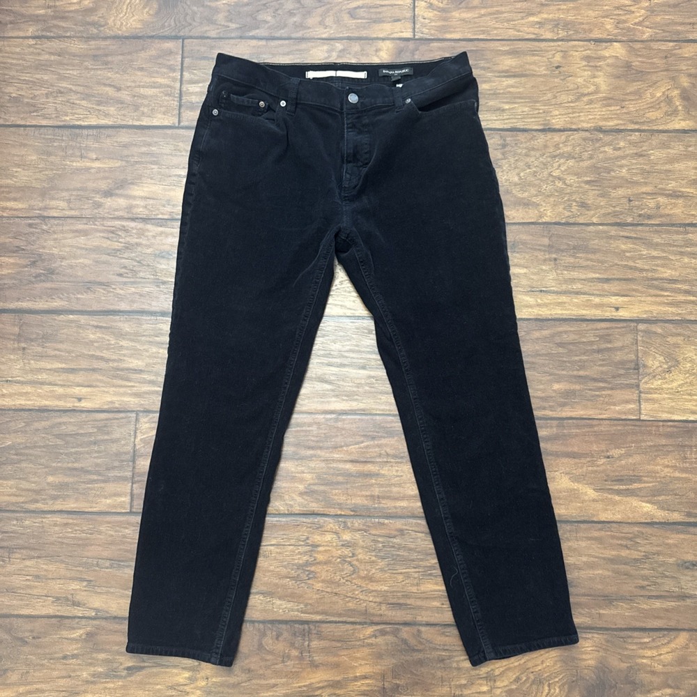 Banana Republic Corduroy Pants Mens‎ 33x30 Black Straight Leg Travel Cord